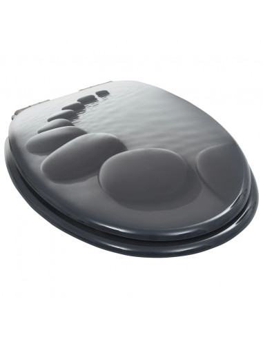 Copriwater 2 pz con Chiusura Ammortizzata in MDF Ciottoli