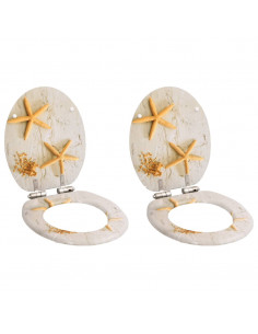 Copriwater 2 pz con Chiusura Ammortizzata in MDF Stella Marina 2