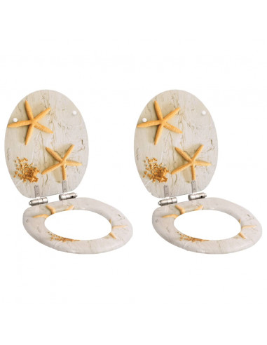 Copriwater 2 pz con Chiusura Ammortizzata in MDF Stella Marina