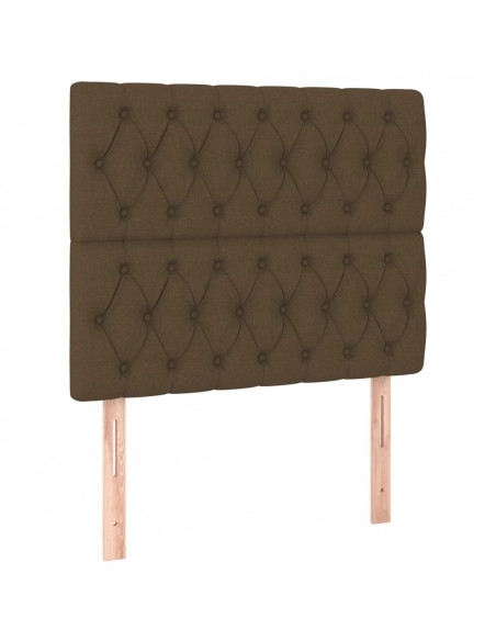 Giroletto a Molle con Materasso Marrone Scuro 90x190cm Tessuto