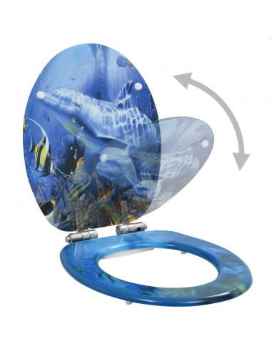 Copriwater 2 pz con Chiusura Ammortizzata in MDF Design Delfini