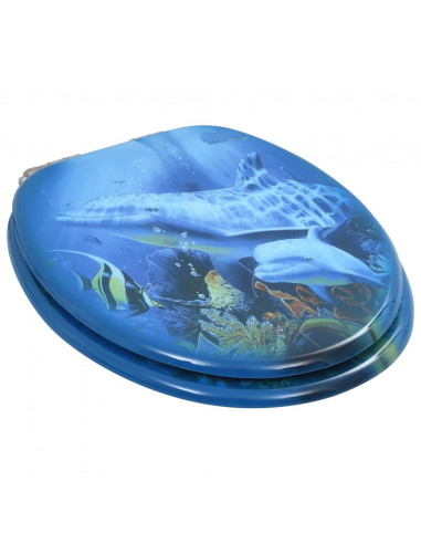 Copriwater 2 pz con Chiusura Ammortizzata in MDF Design Delfini