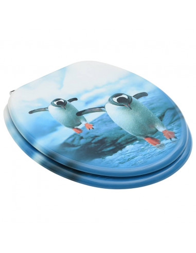 Tavolette WC con Coperchi 2 pz in MDF Design Pinguino
