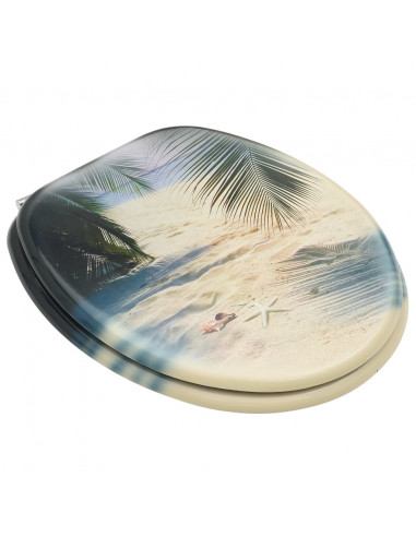 Tavolette WC con Coperchi 2 pz in MDF Design Spiaggia