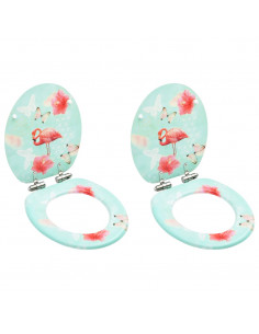 Copriwater 2 pz con Chiusura Ammortizzata in MDF Fenitcottero 2