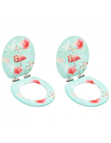 Copriwater 2 pz con Chiusura Ammortizzata in MDF Fenitcottero