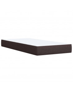 Giroletto a Molle con Materasso Marrone Scuro 90x190cm Tessuto