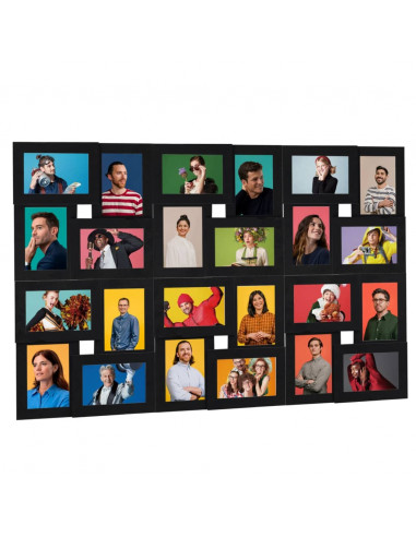 Cornice per Foto Collage per 24x(13x18 cm) Foto Nera in MDF