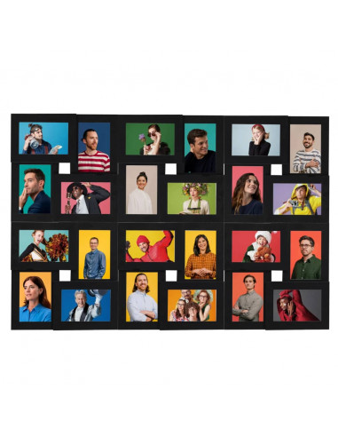 Cornice per Foto Collage per 24x(13x18 cm) Foto Nera in MDF