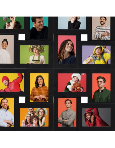 Cornice per Foto Collage per 24x(13x18 cm) Foto Nera in MDF