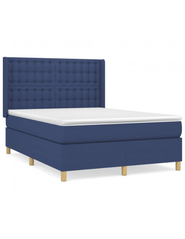 Giroletto a Molle con Materasso Blu 140x190 cm in Tessuto