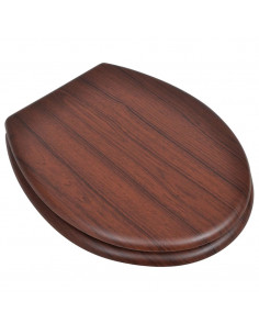 Tavolette WC con Coperchi 2 pz in MDF Marroni 2