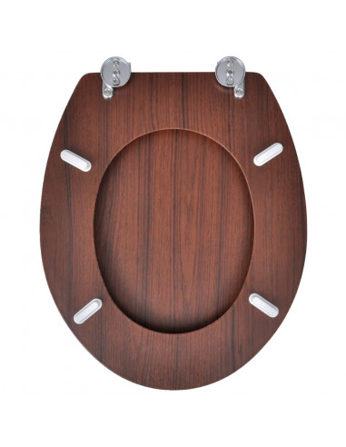 Tavolette WC con Coperchi 2 pz in MDF Marroni