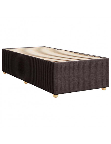 Giroletto a Molle con Materasso Marrone Scuro 90x200 cm Tessuto