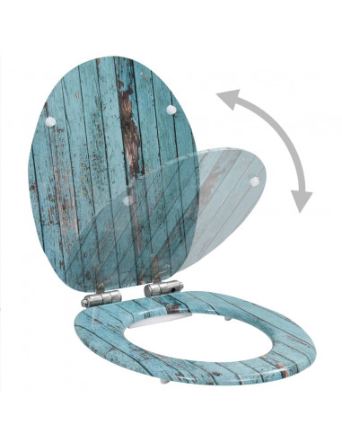 Copriwater 2 pz con Chiusura Ammortizzata in MDF Legno Anticato