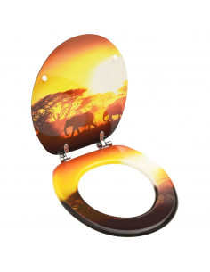 Tavoletta WC con Coperchio MDF Design Savana