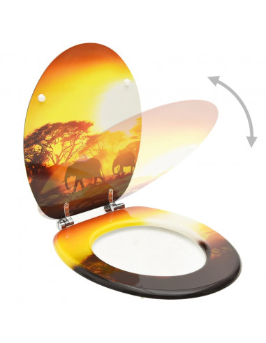 Tavoletta WC con Coperchio MDF Design Savana