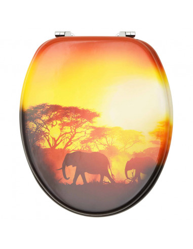 Tavoletta WC con Coperchio MDF Design Savana