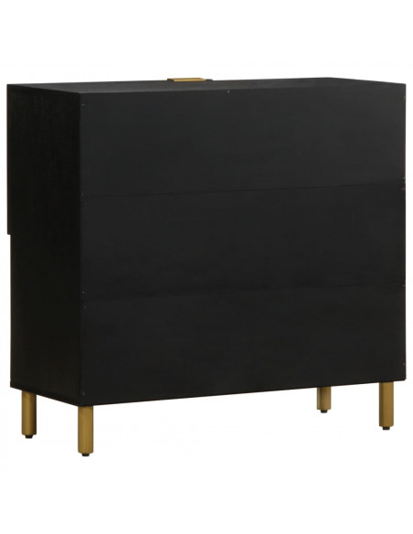 Credenza Nera 80x33x75 cm in Legno Multistrato