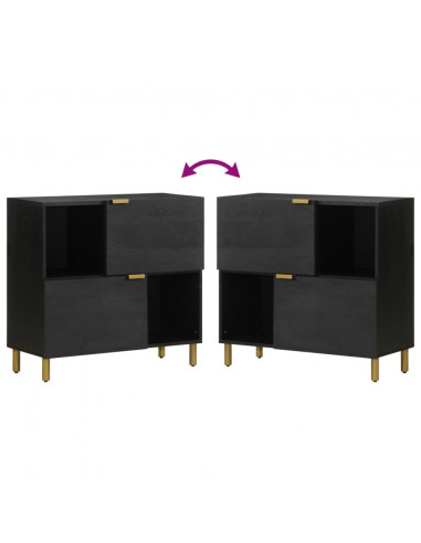 Credenza Nera 80x33x75 cm in Legno Multistrato