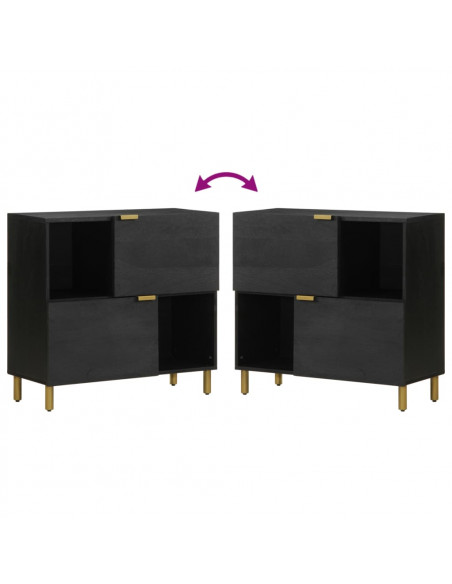 Credenza Nera 80x33x75 cm in Legno Multistrato