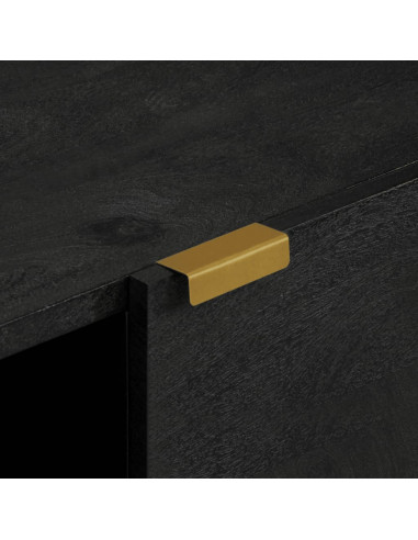 Credenza Nera 80x33x75 cm in Legno Multistrato
