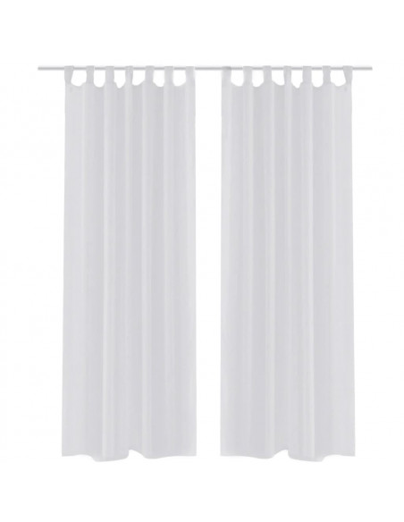 Tenda Trasparente di Voile Bianca 140 x 175 cm 2 pz
