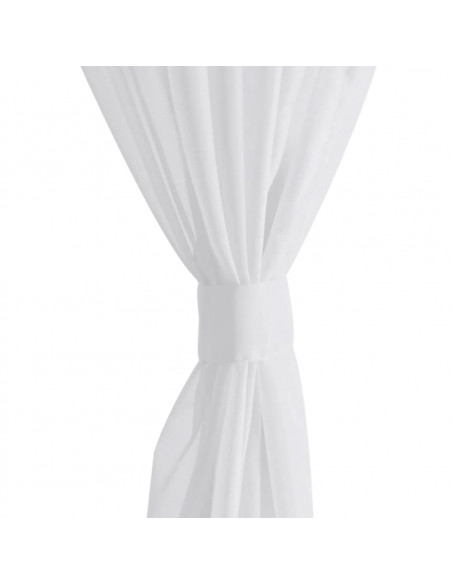 Tenda Trasparente di Voile Bianca 140 x 175 cm 2 pz