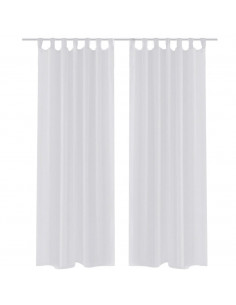 Tenda Trasparente Colore Bianco 140 x 225 cm 2 pezzi