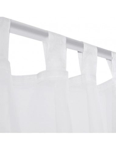 Tenda Trasparente Colore Bianco 140 x 225 cm 2 pezzi