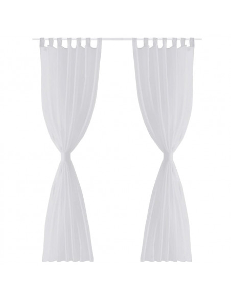 Tenda Trasparente Colore Bianco 140 x 225 cm 2 pezzi