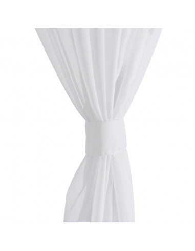 Tenda Trasparente Colore Bianco 140 x 225 cm 2 pezzi