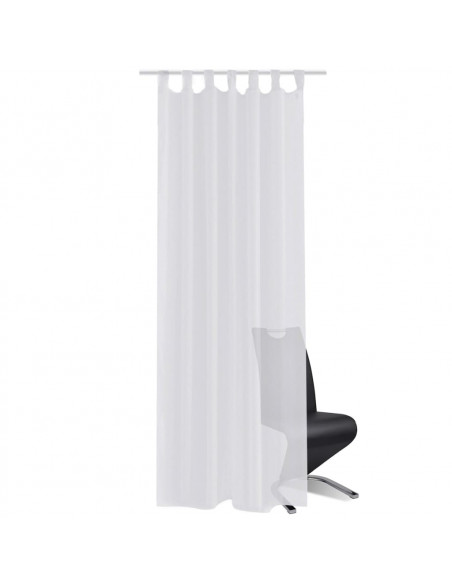 Tende Trasparenti di Voile Bianco 140 x 245 cm 2 pz