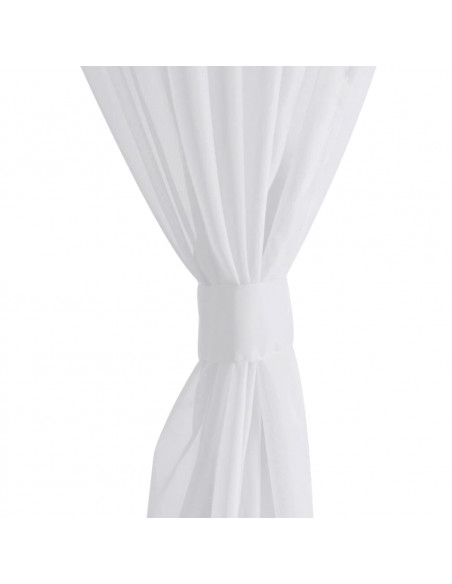 Tende Trasparenti di Voile Bianco 140 x 245 cm 2 pz