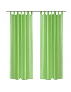 Tende Trasparenti 2 pz Verde Mela 140 x 175 cm