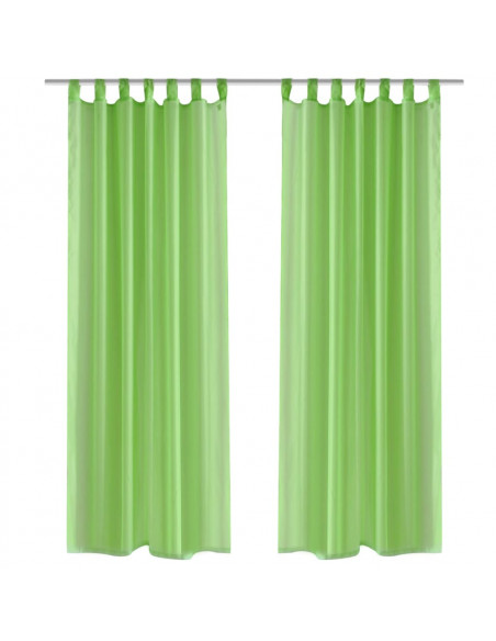 Tende Trasparenti 2 pz Verde Mela 140 x 175 cm