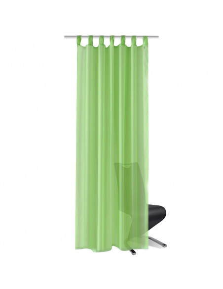 Tende Trasparenti 2 pz Verde Mela 140 x 175 cm