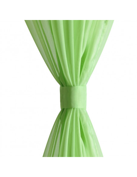 Tende Trasparenti 2 pz Verde Mela 140 x 175 cm