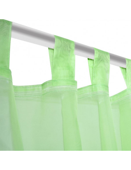 Tende Trasparenti 2 pz Verde Mela 140 x 175 cm