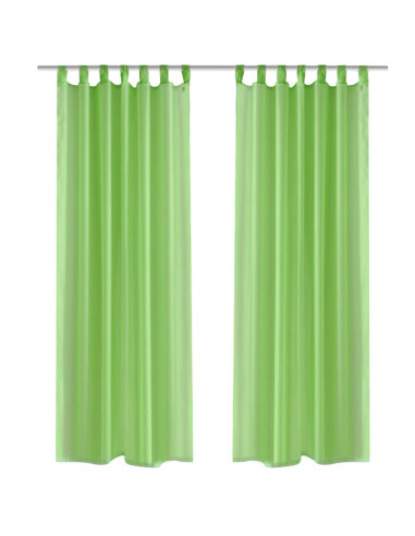 Tende Trasparenti 2 pz Verde Mela 140 x 225 cm