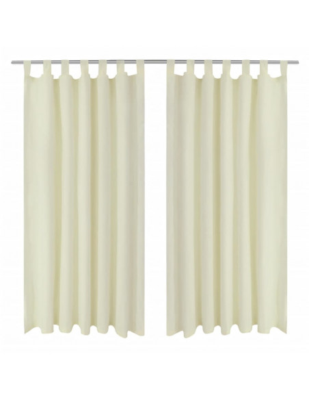 Tende Micro-Raso Crema 2 pezzi con Occhielli 140 x 245 cm