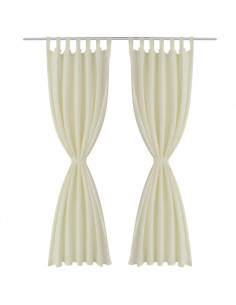 Tende Micro-Raso Crema 2 pezzi con Occhielli 140 x 245 cm 2