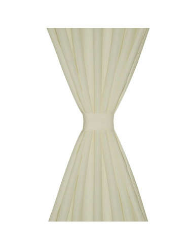 Tende Micro-Raso Crema 2 pezzi con Occhielli 140 x 245 cm