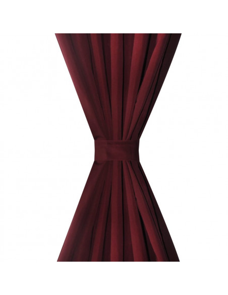 Tende in Micro-Raso Bordò 2 pz con Occhielli 140 x 175 cm
