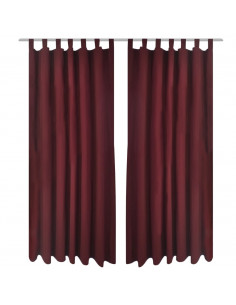 Tende Micro-Raso Bordò 2 pezzi con Occhielli 140 x 225 cm