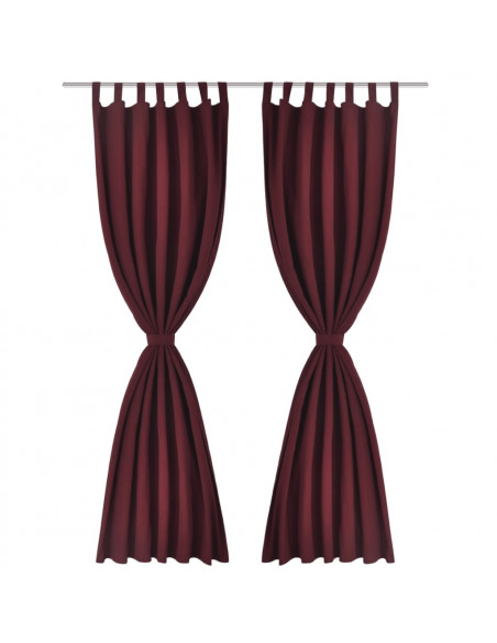 Tende Micro-Raso Bordò 2 pezzi con Occhielli 140 x 225 cm