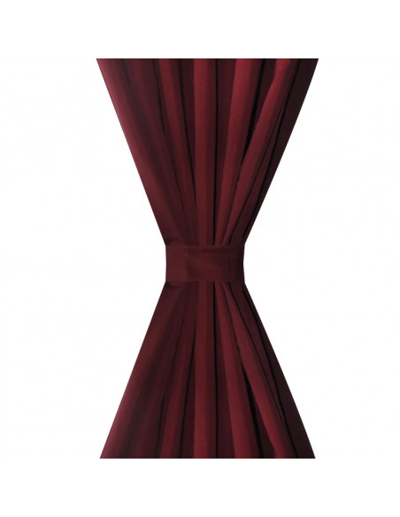 Tende Micro-Raso Bordò 2 pezzi con Occhielli 140 x 225 cm