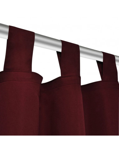 Tende Micro-Raso Bordò 2 pezzi con Occhielli 140 x 225 cm
