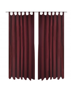 Tende Micro-Raso Bordò 2 pezzi con Occhielli 140 x 245 cm