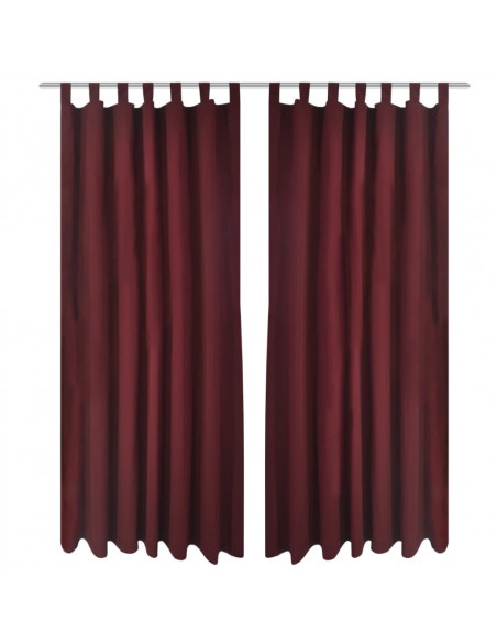 Tende Micro-Raso Bordò 2 pezzi con Occhielli 140 x 245 cm